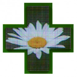 Einfarbiges grünes elektronisches Apothekenkreuz Led 3D 106cm x 106cm